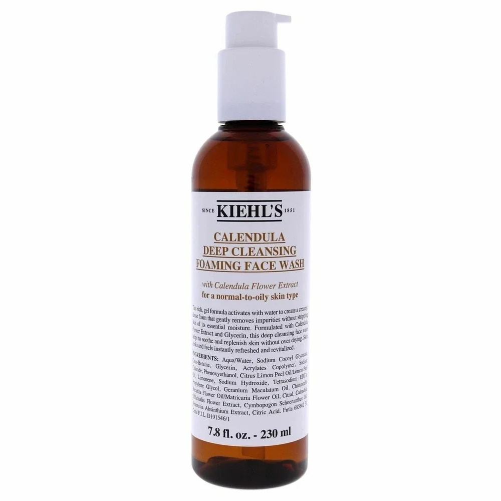 KIEHL'S CALENDULA `Deep Cleansing Foaming Face Wash 7.8 Fl Oz NEW Normal to Oily